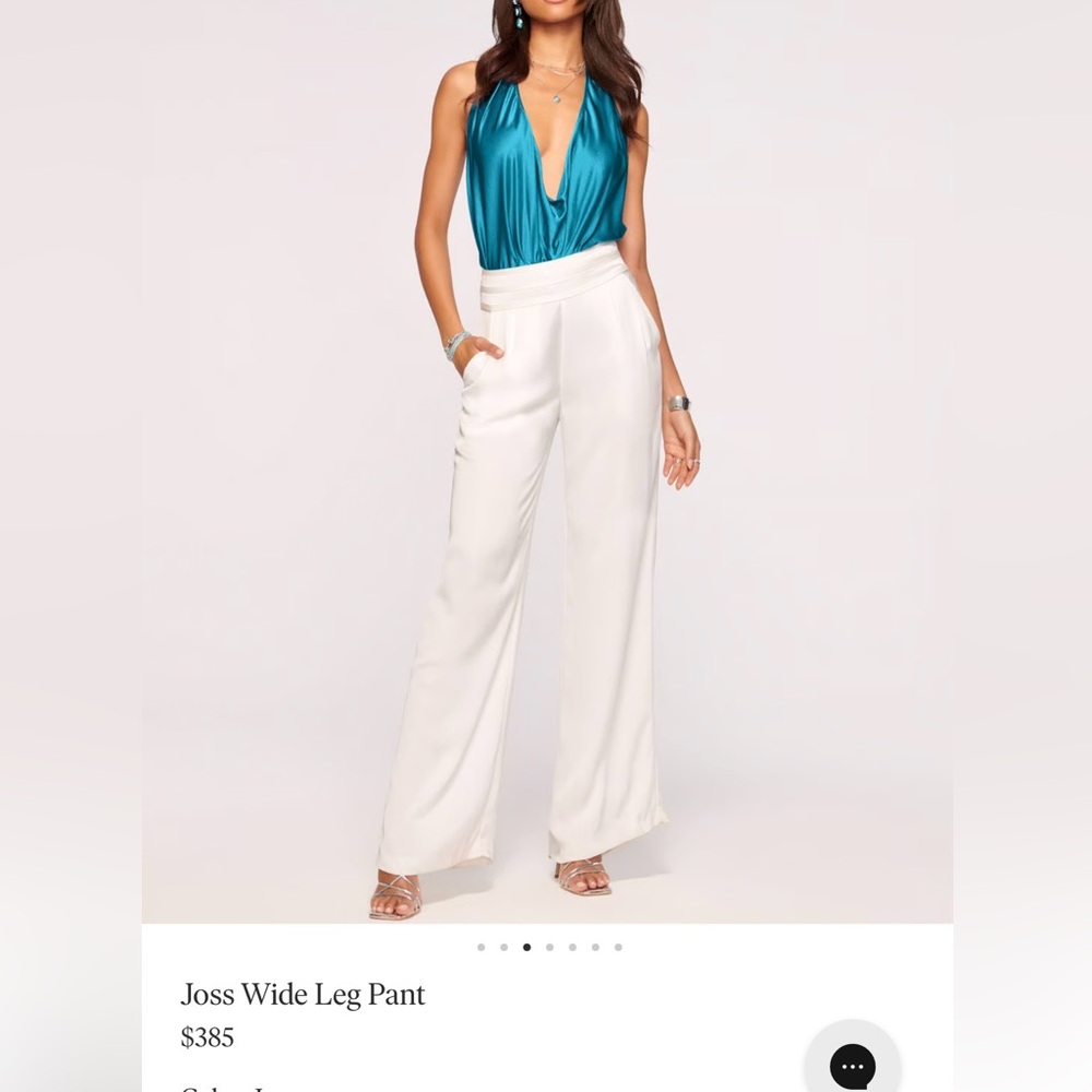 Ramy Brook Joss Wide Leg Pant in Ivory Size 6 (NWT) Retail $398